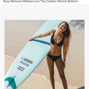 Roxy Black Ribbed Bikini Bottom